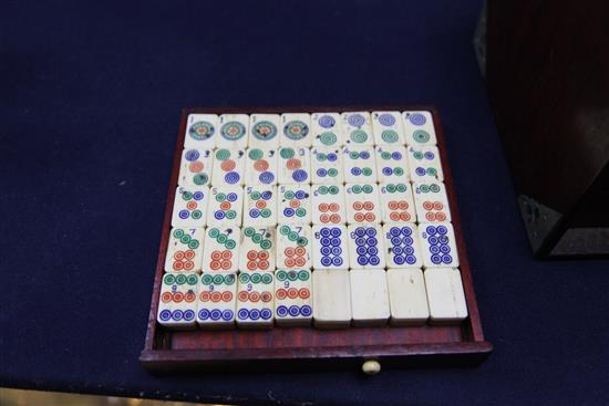 A mahjong set, boxed